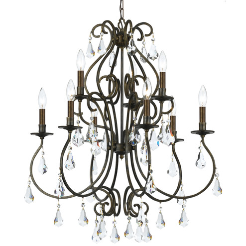 Ashton Nine Light Chandelier in English Bronze (60|5019-EB-CL-MWP)