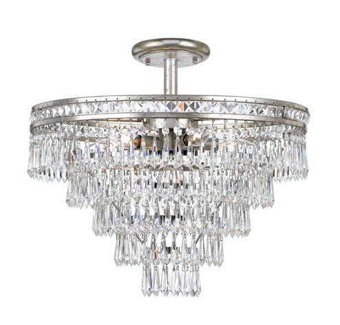 Mercer Seven Light Semi Flush Mount in Olde Silver (60|5264-OS-CL-MWP_CEILING)