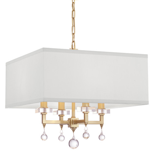 Paxton Four Light Chandelier in Aged Brass (60|8105-AG)