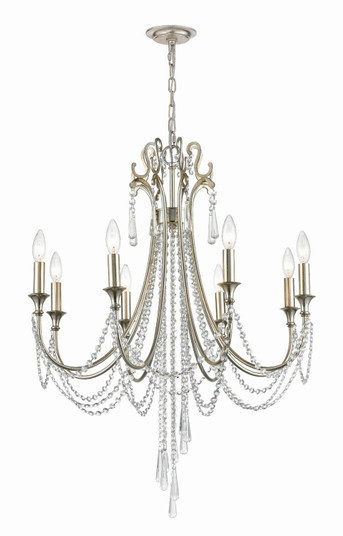 Arcadia Eight Light Chandelier in Antique Silver (60|ARC-1908-SA-CL-MWP)