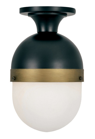Capsule One Light Outdoor Semi Flush Mount in Matte Black + Textured Gold (60|CAP-8500-MK-TG)