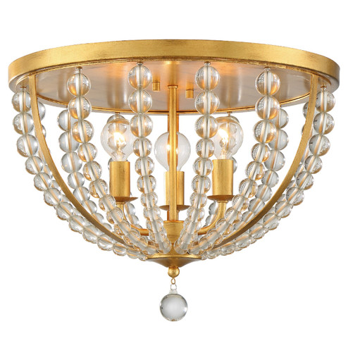 Roxy Three Light Flush Mount in Antique Gold (60|ROX-A9000-GA)