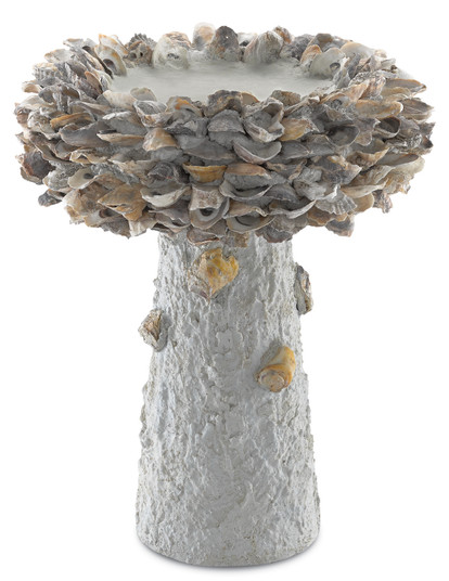 Oyster Shell Bird Bath in Portland/Natural (142|1200-0053)