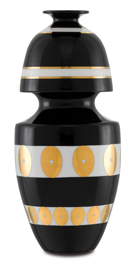 De Luca Collection Vase in Black/Gold/White (142|1200-0390)