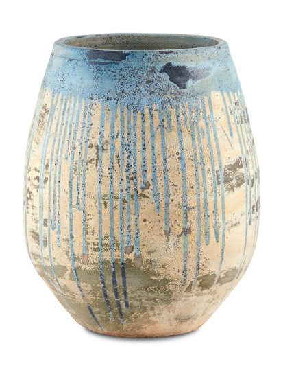 Sicilia Planter in Antique White/Blue Drip (142|2200-0006)