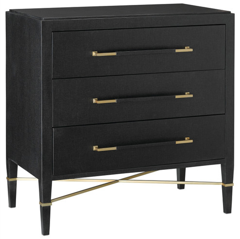 Verona Chest in Black Lacquered Linen/Champagne (142|3000-0065)