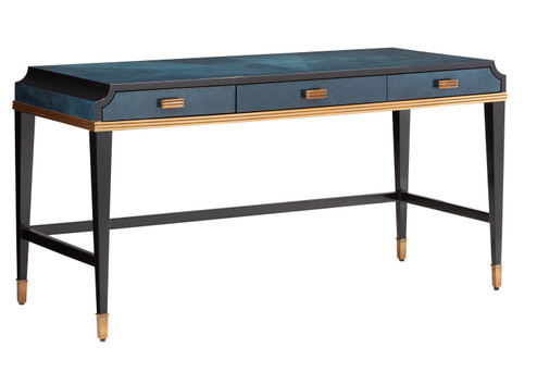 Kallista Desk in Dark Sapphire/Caviar Black/Antique Brass (142|3000-0208)