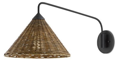 Basket Collection One Light Wall Sconce in Blacksmith/Natural (142|5000-0139)