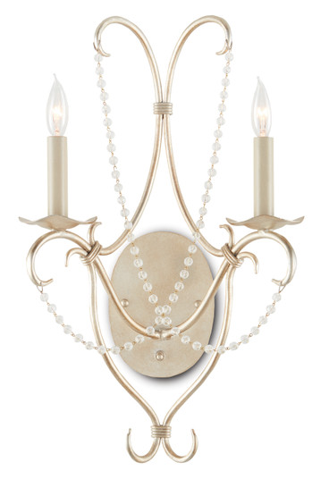 Crystal Lights Two Light Wall Sconce in Silver Leaf/Crystal (142|5980)