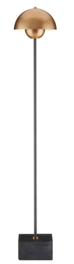 La Rue One Light Floor Lamp in Brushed Brass/Black (142|8000-0095)