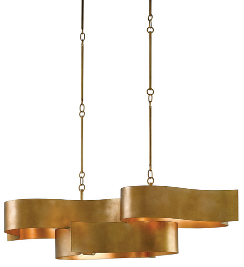 Grand Lotus Six Light Chandelier in Antique Gold Leaf (142|9000-0046)