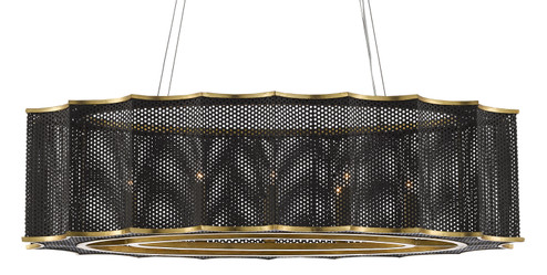 Nightwood Black Chandelier Eight Light Chandelier in Molé Black/Contemporary Gold Leaf (142|9000-0512)