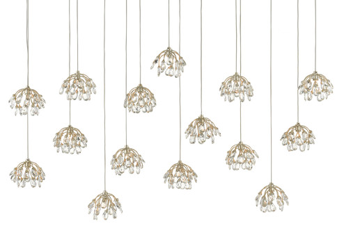 Crystal Bud Collection 15 Light Pendant in Crystal/ Contemporary Silver Leaf (142|9000-0671)