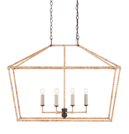 Denison Six Light Lantern in Natural/Molé Black (142|9000-0874)