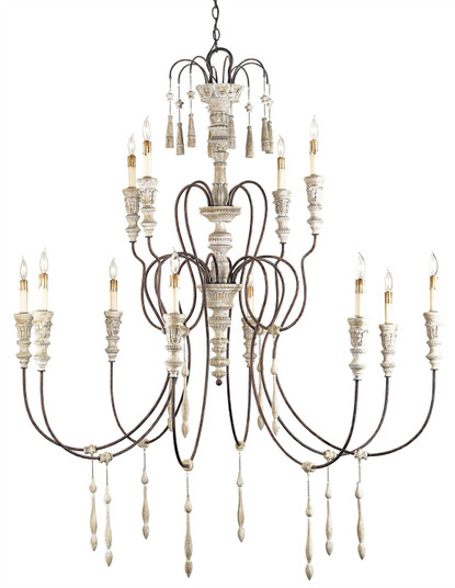 Hannah Collection 12 Light Chandelier in Stockholm White/Rust (142|9117)