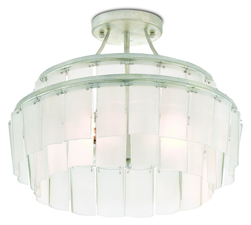 Vintner Three Light Semi-Flush Mount in Contemporary Silver Leaf/Opaque White (142|9999-0030)