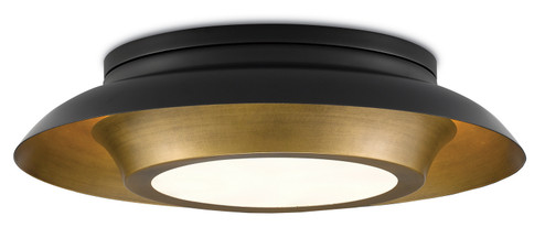 Metaphor Three Light Flush Mount in Antique Brass/Black/White (142|9999-0045)
