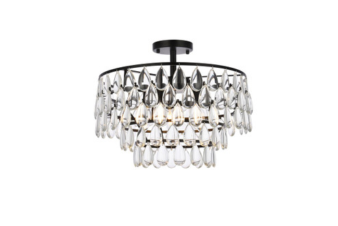 Mila Five Light Flush Mount in black (173|1103F18BK)