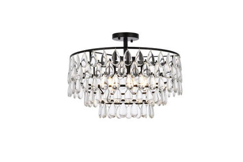 Mila Five Light Flush Mount in black (173|1103F20BK)