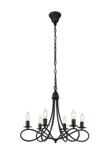 Lyndon Six Light Pendant in Dark Bronze (173|1452D22DB)