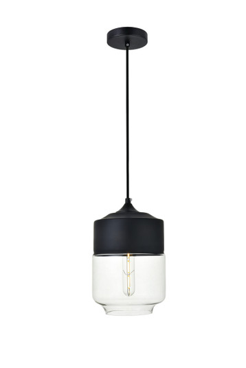 ASHWELL One Light Pendant in Black and Clear (173|LD2241BK)