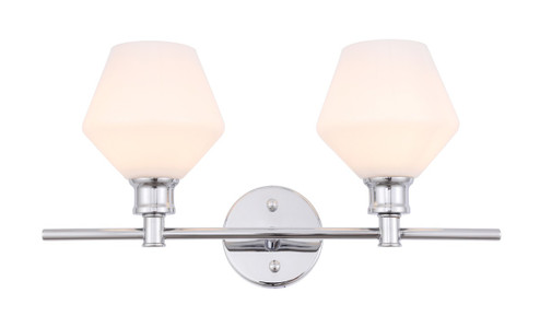 Gene Two Light Wall Sconce in Chrome and Frosted white glass (173|LD2313C)