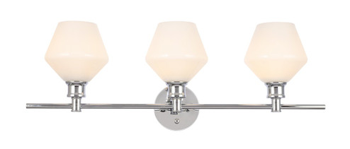 Gene Three Light Wall Sconce in Chrome and Frosted white glass (173|LD2317C)