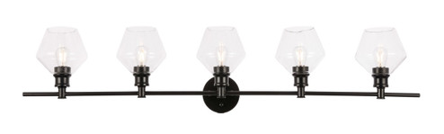 Gene Five Light Wall Sconce in Black and Clear glass (173|LD2324BK)