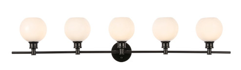 Collier Five Light Wall Sconce in Black and Frosted white glass (173|LD2327BK)