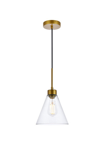 Mera One Light Pendant in Brass and Clear (173|LD2501BR)