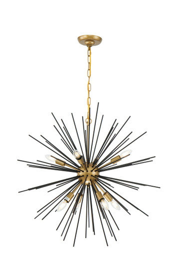 Timber Eight Light Pendant in Brass and Black (173|LD5038D30BK)