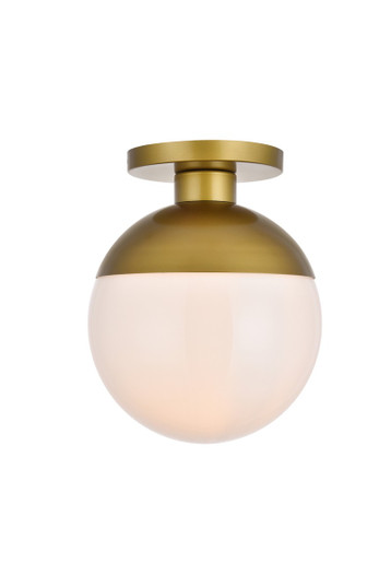Eclipse One Light Flush Mount in Brass and frosted white (173|LD6060BR)