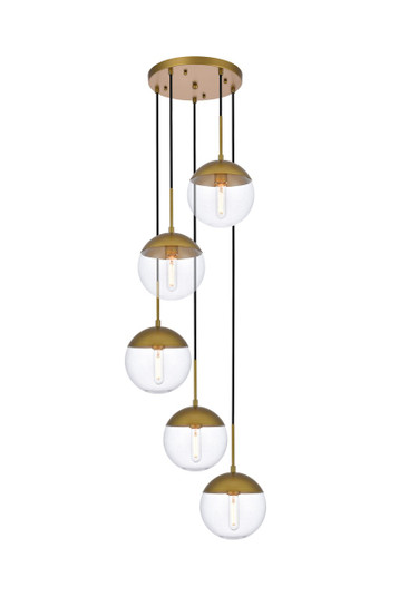 Eclipse Five Light Pendant in Brass and Clear (173|LD6079BR)