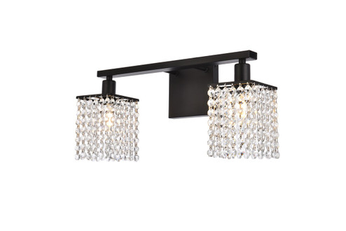 Phineas Two Light Bath in Black and Clear (173|LD7008BK)