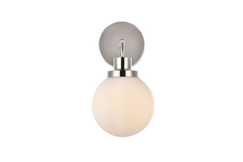 Hanson One Light Bath in polished nickel and Frosted Shade (173|LD7030W8PN)