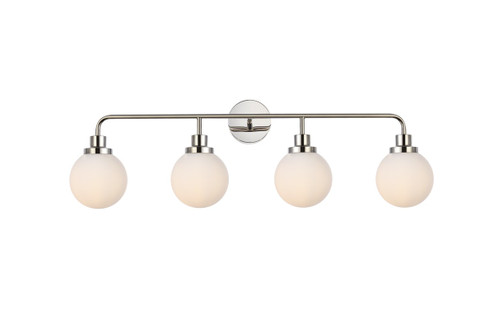 Hanson Four Light Bath in polished nickel and Frosted Shade (173|LD7036W38PN)