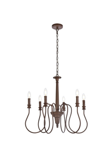 Flynx Six Light Pendant in Weathered Oak (173|LD7044D26WOK)