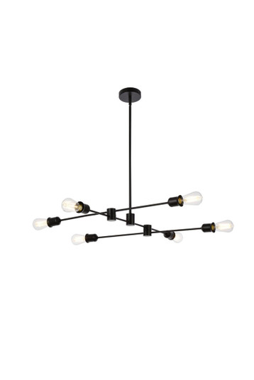 Xavier Six Light Pendant in Black (173|LD7052D35BK)