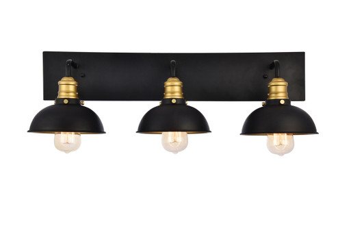 Anders Three Light Wall Sconce in Black and Brass (173|LD8004W27BK)