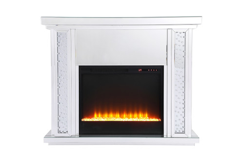 Modern Mantle With Fireplace in Clear (173|MF9901-F2)