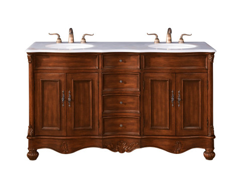 Windsor Double Bathroom Vanity in Teak (173|VF-1048)