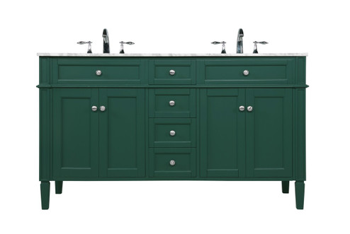Park Avenue Double Bathroom Vanity in green (173|VF12560DGN)
