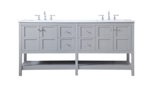 Theo Double Bathroom Vanity in Gray (173|VF16472DGR)