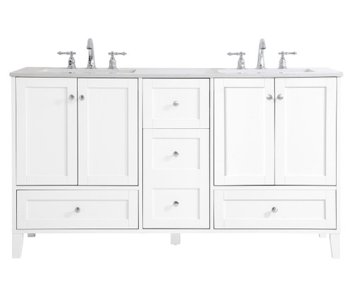 sommerville Double Bathroom Vanity in White (173|VF18060DWH)