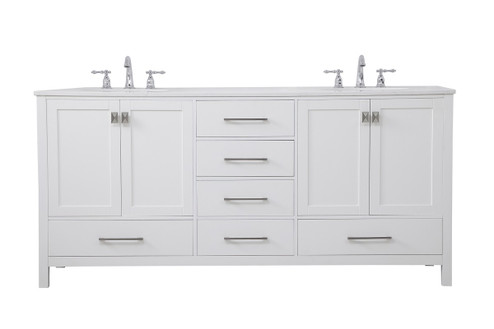 Irene Double Bathroom Vanity in White (173|VF18872DWH)
