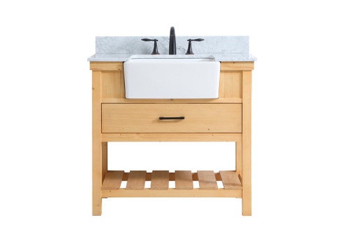 Clement Single Bathroom Vanity in natural wood (173|VF60136NW-BS)
