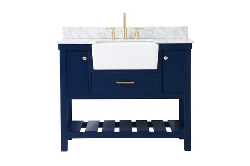 Clement Single Bathroom Vanity in Blue (173|VF60142BL-BS)