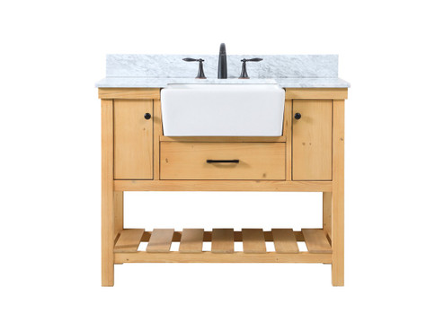 Clement Single Bathroom Vanity in natural wood (173|VF60142NW-BS)