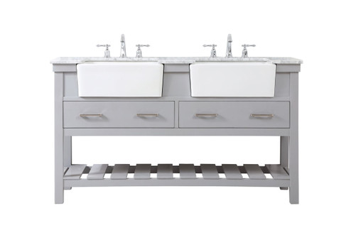 Clement Double Bathroom Vanity in Grey (173|VF60160DGR)