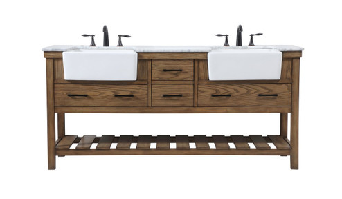 Clement Double Bathroom Vanity in Driftwood (173|VF60172DDW)